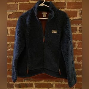 LL Bean Womens Small Mountain Deep Pile Sherpa Jacket